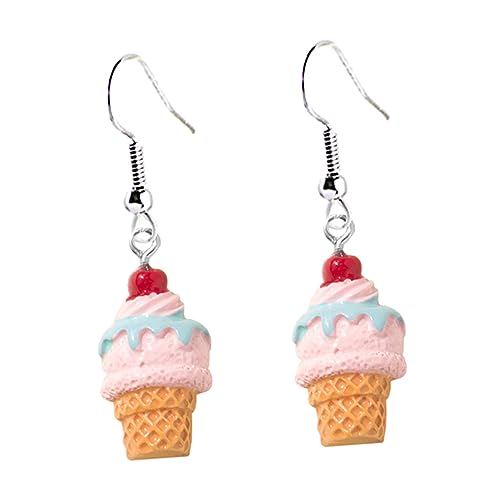 OHPHCALL 2 Paare Eiscreme Ohrringe für Damen Bunte Dangle Ohrringe Kreative Mini Dessert Schmuckstücke Hypoallergen für Partys und von OHPHCALL