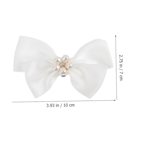 OHPHCALL 2 Paare Modische Abnehmbare Schleifen schuhclips mit Perlenbesatz Elegante Schuhschnallen deko für Damen Weiße Hochzeitsschmuck Schuhverzierung Vielseitig für Schuhe Taschen von OHPHCALL