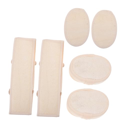 OHPHCALL 2sätze Natur-luffa Badetücher Hautreinigungswerkzeuge Peeling Sanftes Duschtuch Für Senioren Pro Beige von OHPHCALL