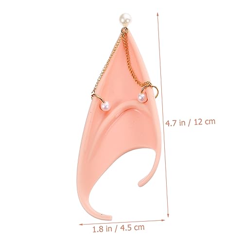 OHPHCALL 2 Stück Cosplay Elfenohren Ohrstecker mit Perlenkette und Schmetterlingsanhänger Teiliges Zarte Farben Modisch Eleganter Ohrschmuck für Party Halloween Karneval und Kostümfest von OHPHCALL