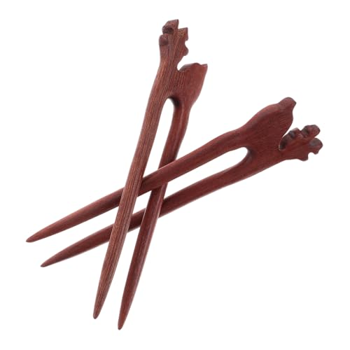 OHPHCALL 2 Stück Haarstäbe Aus Holz Für Frauen U-förmiges Haar Brautjungfern-accessoires Französisch Für Dicken Traditionellen Chinesischen Schmuck von OHPHCALL