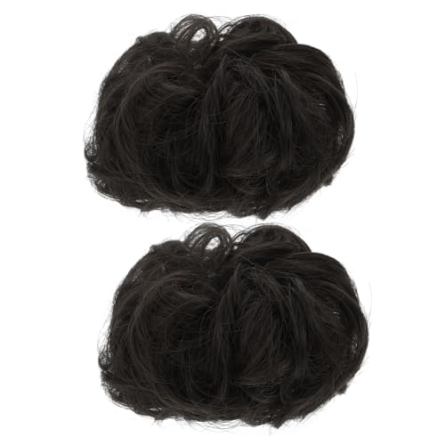 OHPHCALL 2 Stück Kugelkopf Perücke Haar Donuts Für Brötchen Flechten Verrückt Borste Frauen Weltraumbrötchen Franchimon Bündeln Haarverlängerungen Funkeln Netz Hochtemperaturdraht Black von OHPHCALL