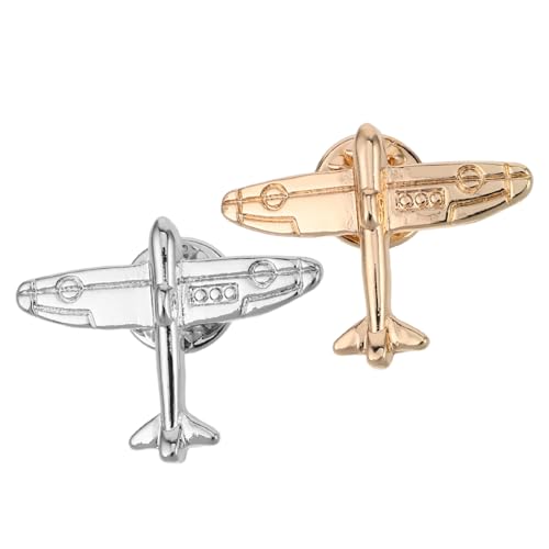 OHPHCALL 2 Stück Mini Flugzeug Anstecknadeln für Damen Stilvolle Broschen für Hemd und Anzug Leichte Langlebige Pins in Gold und Silber Vielseitiges Accessoire für Reisen und Events von OHPHCALL
