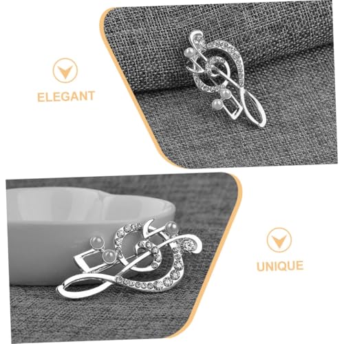 OHPHCALL 2 Stück Musiknoten brosche Perle und Strass Modische Anstecknadeln für Damen Kreative Schmuck broschen für Abendkleider Elegante Kleidung Accessoires von OHPHCALL