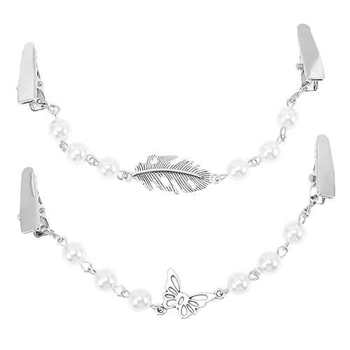 OHPHCALL 2 Stück Retro Perlenketten Schalclips mit Entenmaul Design Filigrane Strickjacken und Pullover Clips für Damen Vielseitige Broschen für Kleider Schals Cardigans Einfach zu von OHPHCALL