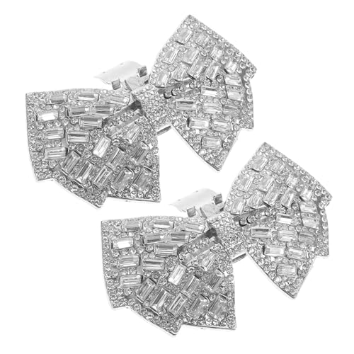 OHPHCALL 2 Stück Schleifen Schuhclips mit Funkelnden Strasssteinen Abnehmbare Schuhschnallen für Damen Vielseitige Schuhdekoration für Hochzeit Pumps und High Heels Eleganter Damenschmuck von OHPHCALL