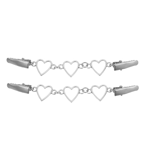 OHPHCALL 2 Stück Vintage Herz-ketten Kragen Clips Retro Pullover Hemd Spangen Damen Strickjacken Schmuck mit Romantischem Design Vielseitige Anstecknadeln für Kleidung und Cardigans von OHPHCALL