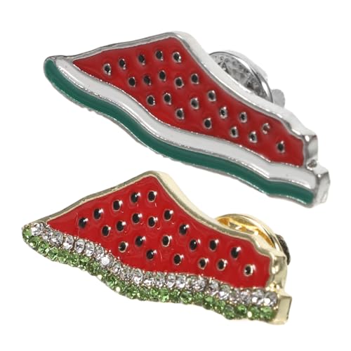 OHPHCALL 2 Stück Wassermelonen Broschen Fruchtform Anstecknadel mit Strass für Kragen und Taschen Modisches Schmuckstück für Frauen und Mädchen für von OHPHCALL