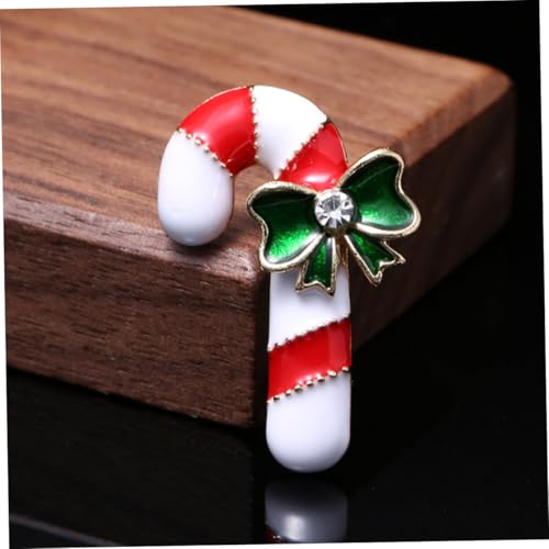 OHPHCALL 2 Stück Weihnachtliche Brosche Set mit funkelndem Walking Stick Handgefertigt Umweltfreundliche Legierung Festliche Anstecknadeln für Kleidung und Kragen Geschenke für von OHPHCALL