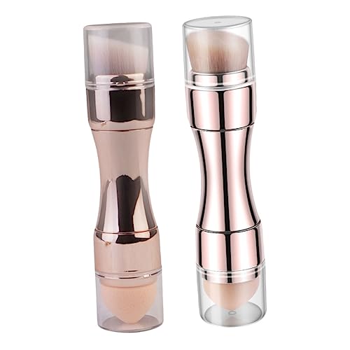 OHPHCALL 2stücke Teiliges Multifunktionales Kosmetikpinsel Make-up Puder- Lidschatten Blush-pinsel Für Präzise Anwendung Für Zuhause Und Unterwegs Gold Und Roségold von OHPHCALL