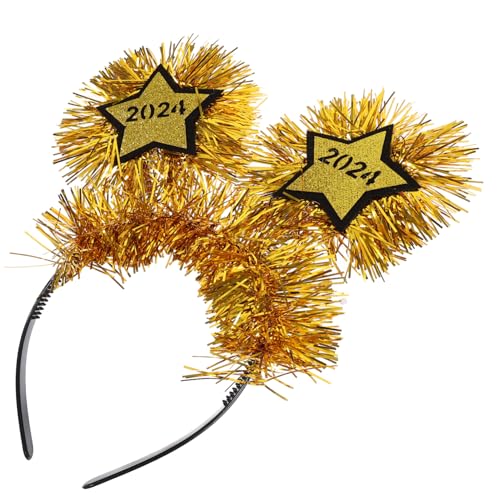 OHPHCALL 2024 Neujahrs-zahlenzeichen-stirnband Glitzernd Dekorative Kopfbedeckung 3-teiliges Stern-haarband Für Party-zubehör von OHPHCALL