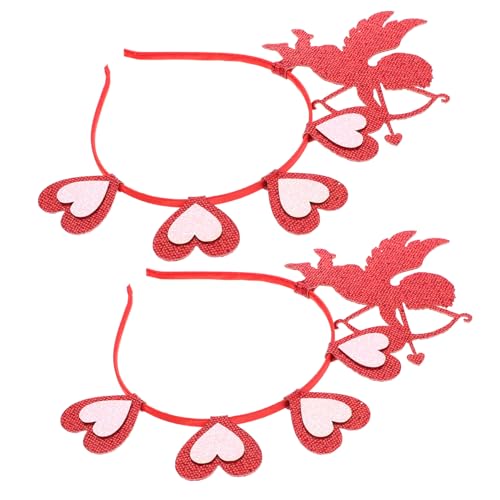 OHPHCALL 2St Amor Stirnband geburtstag haarband Kopfbedeckungen aus Herzhaar kinder stirnband fasching haarschmuck sonnenbrille stutzenhalter Haarband zum Geburtstag Herzförmiges Stirnband von OHPHCALL