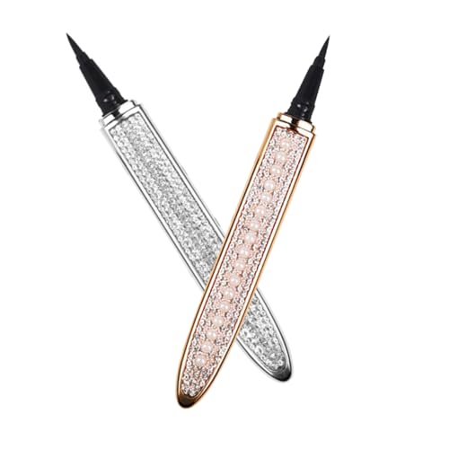 OHPHCALL 2stücke Selbstklebende Eyeliner Pens Schweißfest Für Langanhaltendes Make-up Perlenroségold Und Volldiamant- Für Kreative Looks Und Einfache Anwendung von OHPHCALL
