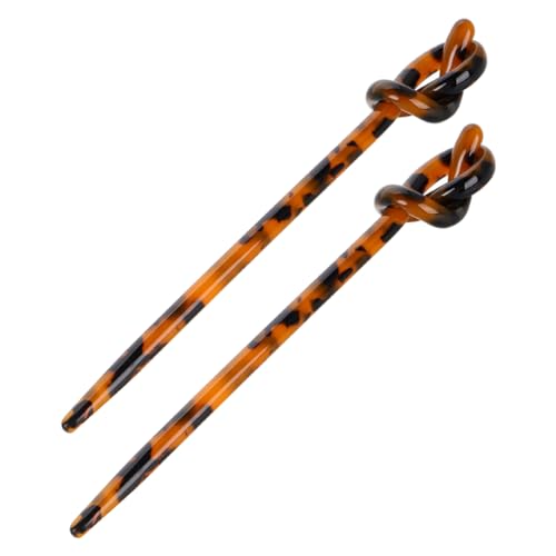 OHPHCALL 2stücke Vintage Leopard Haarnadeln Für Frauen Geometrische Haarstäbchen Für Dickes Haar Elegantes Haarschmuck Jeden Anlass von OHPHCALL