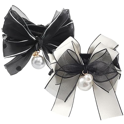OHPHCALL 2 Stück Haarspange Mit Satinschleife Haarspange Für Damen Elegante Haarnadel Mit Schleifen Zum Stylen von OHPHCALL