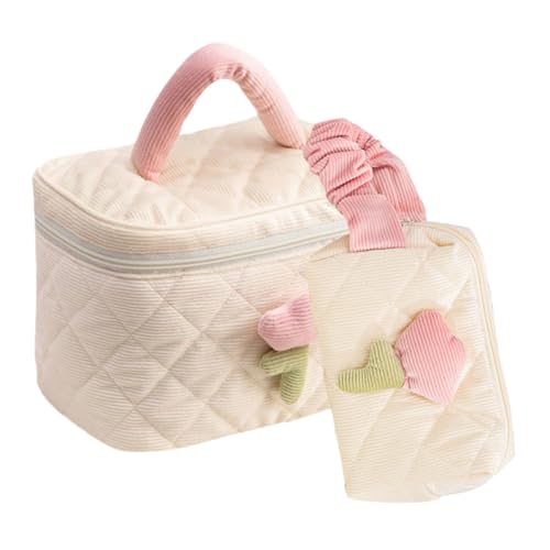 OHPHCALL 2stücke Kosmetiktasche Damen Elegante Kleine Make-up Tasche Mit Mehreren Fächern Für Schmuck Und Pflegeprodukte Für Reisen Und Täglichen Gebrauch von OHPHCALL