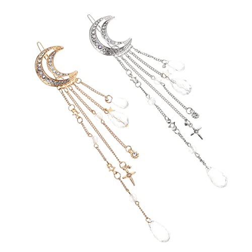 OHPHCALL 2er Set Strass Haarspangen Mondform Dekorative Haarnadeln Mit Quasten Eleganter Haarschmuck Für Frauen Hochzeitsaccessoires Brautjungfer Haarschmuck Und OHPHCALL 2er Set Strass Haarspangen Mondform Dekorative Haarnadeln Mit Quasten Eleganter Haarschmuck Für Frauen Hochzeitsaccessoires Brautjungfer Haarschmuck Und von OHPHCALL