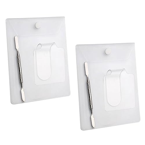 OHPHCALL 2st Acrylpalette Rostfrei Kosmetische Paletten Make-up-spatel Mischen Kosmetisches Spachtelwerkzeug Spachtel Schaber Werkzeuge Zum Mischen Von Lidschatten Taschenkosmetikpaletten von OHPHCALL