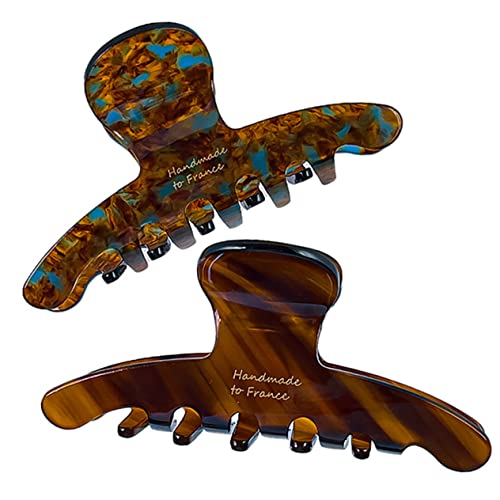 OHPHCALL 2stücke Haarklammer Aus Acetat Einfache Klauenclips Für Damen Rutschfest Und Langlebig Für Partys Und Alltag Farbverlauf von OHPHCALL