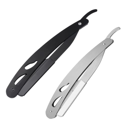 OHPHCALL 2stücke Faltbarer Handrasierer Rasierschneider Vintage Stil Bart Rasierer Manuell Tragbar Für Zuhause Reisen Körperhaarschneider Augenbrauenrasierer von OHPHCALL