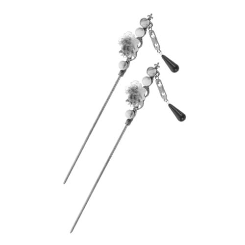 OHPHCALL 2stücke Retro Chinesische Haarnadeln Mit Blumen Und Quasten Handgefertigte Vintage Haaraccessoires Für Hochzeiten Und Partys Elegante Haarspangen Für Frauen Und Mädchen von OHPHCALL