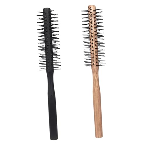 OHPHCALL 2stücke Runde Haarbürste Mit Holzborsten Für Locken Styling Entwirrungsbürste Für Dickes Haar Haarbürste Zum Föhnen Für Frauen Kleine Rundbürste Mit Glatten Kammborsten von OHPHCALL