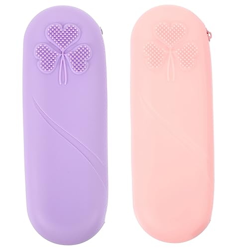 OHPHCALL 2stücke Silikon Make-up Pinseltasche Kosmetikpinsel Organizer Reise Make-up Werkzeug Tasche Aufbewahrungsbox von OHPHCALL