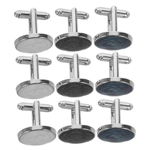 OHPHCALL 3 Paare Runde Manschettenknöpfe aus Legierung für Herren Glänzendes Finish Passend für Französische Hemden Elegantes Schmuck Accessoire für Business Hochzeit und Formelle Anlässe von OHPHCALL