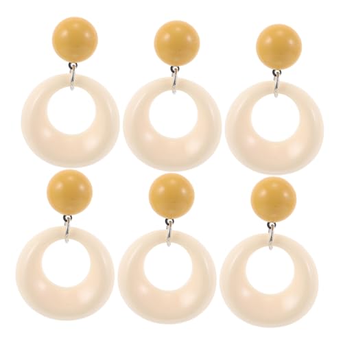 OHPHCALL 3 Paare Teiliges Runde Acrylohrringe Geometrische Stecker Minimalistisch Leicht Langlebig Komfortabel Vielseitig Kombinierbar Damenohrringe von OHPHCALL