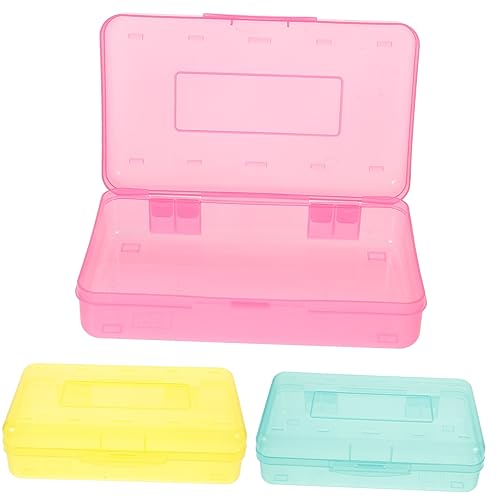 OHPHCALL 3stücke Teiliges Transparenten -bleistiftboxen Praktische Aufbewahrungslösungen Für Kunst Und Schreibwaren Frischen Farben Für Schule Und Büro von OHPHCALL