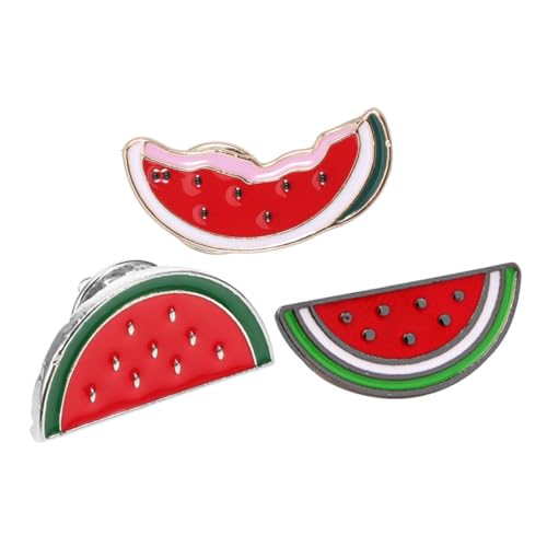 OHPHCALL 3 Stück Teiliges Wassermelonen Broschen aus Legierung Cartoon Früchte Anstecknadeln für Jacken Pullover und Revers Langlebige Kleidungsschmuck Accessoires von OHPHCALL