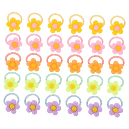 OHPHCALL 30stücke Blumen Haargummis Für Mädchen Elastische Zopfgummis Haaraccessoires Für Kleine Mädchen Für Partys Fotoshootings Und Alltag von OHPHCALL