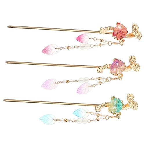 OHPHCALL 3 Stück Japanische Haarstäbe Für Damen Chinesische Haarnadeln Zubehör Quaste Tropfen-haarnadeln Für Frauen von OHPHCALL