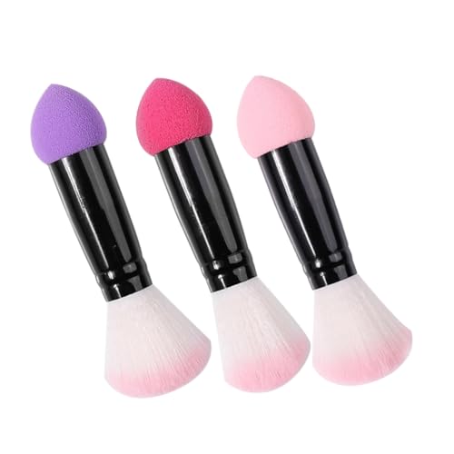 OHPHCALL 3stücke Doppelseitiger Make-up Pinsel Mit Zwei Enden Für Puder Hochwertige Pinsel Für Flüssiges Und Gesichts-make-up Kosmetik-tools Für Damen von OHPHCALL