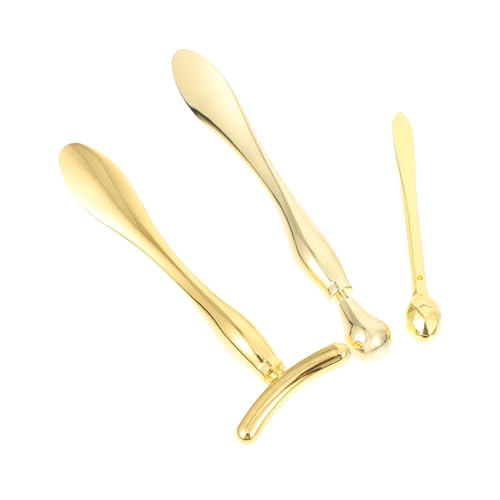 OHPHCALL 3 Stück Augencreme Applikator Zinklegierung Gesichtspflege Massage Stäbe Goldene Creme Spatel Für Geschwollene Augen Und Hautmassage Für Männer Und Frauen Hautpflege Werkzeuge von OHPHCALL