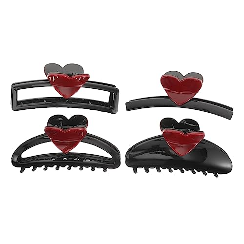 OHPHCALL 4stücke Herz-haarklammern Für Frauen Mit Herzdekor Einzigartigem Design Bequem Und Schmerzfrei Aus Robustem Material Langlebig Geeignet Für Dünnes Oder Dickes Haar Zum Waschen von OHPHCALL