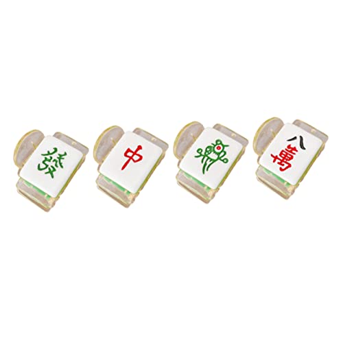 OHPHCALL 4 Stück Lustiger Mahjong-fang Mahjong-haare Mahjong-haarspange Kleine Haargummis Große Haarspangen Mahjong-karten Haarspangen Für Damen Mahjong-haarschmuck Mahjong-haarklaue Harz von OHPHCALL