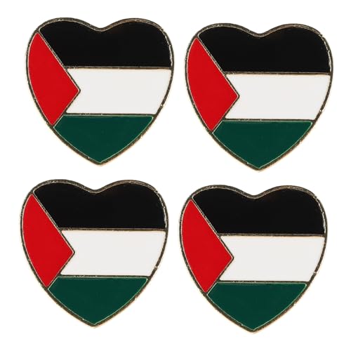 OHPHCALL 4 Stück Palästina Flaggen Broschen aus Langlebiger Modische Kleidung Anstecknadeln für Sportveranstaltungen Dekorative Accessoires Vielseitig Tragbar Solidaritäts und Geschenkset von OHPHCALL