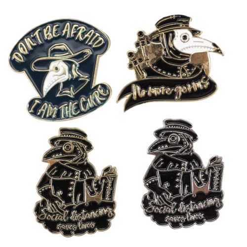 OHPHCALL 4 Stück Punk Krähenbroschen mit Pestdoktor-motiv Kreative Vogel-broschen Umweltfreundliche Modische Kostüm-accessoires für Kleidung und Anzüge Leichte von OHPHCALL