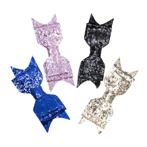 OHPHCALL 4stücke Haarspangen Für Mädchen Glitzernde Schleifenclips in Blau Gold Und Schwarz Süße Haaraccessoires Für Partys Und Geburtstagsfeiern von OHPHCALL