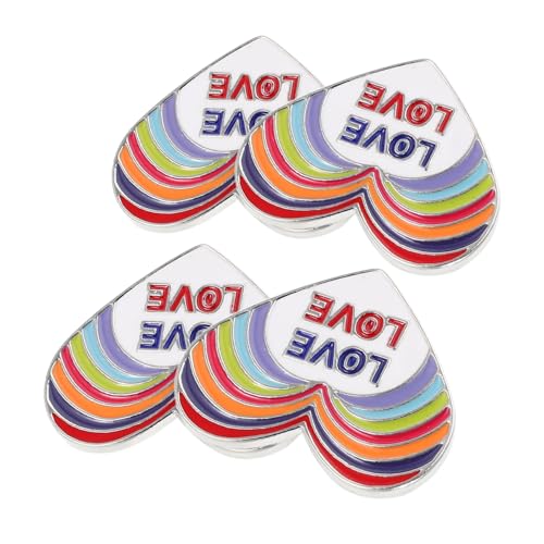 OHPHCALL 4 Stück Teiliges Rainbow Herz Broschen aus Langlebiger Legierung Modische Pride Anstecknadeln für Kleidung Taschen und Hüte Kreative Regenbogen-designs als Stilvolle Accessoires von OHPHCALL