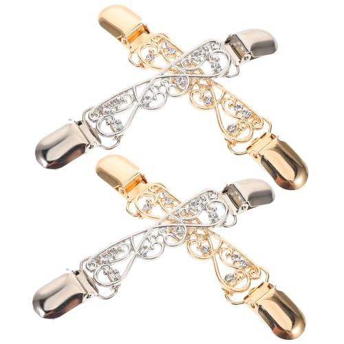 OHPHCALL 4 Stück Vintage Shawl Sweater Clips Verstellbare Cardigan Verschlüsse Strickjacken und Schalhalter Vielseitig für Alltag Büro und Besondere Anlässe Sicherer Halt Stilvolles Design von OHPHCALL