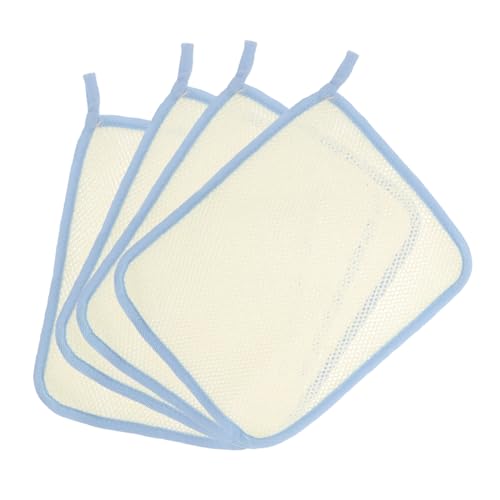 OHPHCALL 4 Stück quadratischer Handtuch-Seifenbeutel seifensack reinigungstuch Schaumstoffseife Badetuch schrubben Körperwäscher Seifenschaumnetz Blasen-Gesichtswaschmittel Nylon Beige von OHPHCALL
