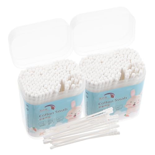 OHPHCALL 400stücke Wattestäbchen Für Boxen Runde Spiralspitze Aus Sicherer Baumwolle Und Papier Für Ohren Und Nasenreinigung Weiß von OHPHCALL