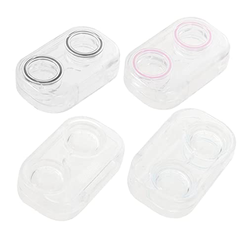 OHPHCALL 4stücke Kontaktlinsenbehälter Kleine Transparente Kosmetikbox Organizer Für Linsenaufbewahrung Auslaufsicher Für Reisen Und Zuhause von OHPHCALL