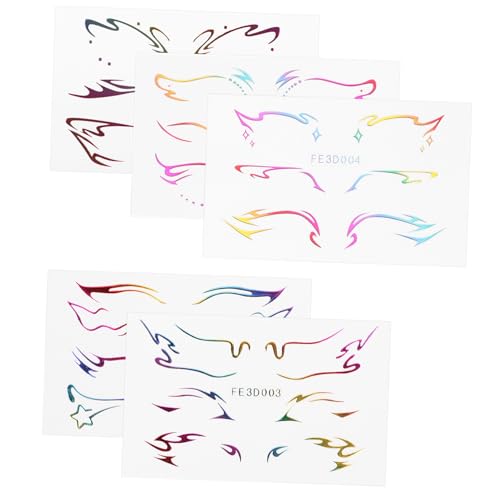 OHPHCALL 5blätter Augen-make-up-aufkleber Selbstklebende Gesichtsaufkleber Als Eyeliner-aufkleber Temporäre Gesichtstattoos Für Frauen Gesichtssticker Für Partys Karneval Und Halloween von OHPHCALL