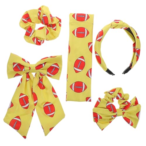 OHPHCALL 5stücke Teiliges Fußball-haaraccessoires Für Mädchen Scrunchies Haarspangen Und Haarband Für Sportveranstaltungen Partys Und Freizeitaktivitäten Vielseitige Bequeme Und von OHPHCALL