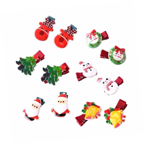 OHPHCALL 6 Paar Weihnachtliche Kinderhaarnadeln Aus Acryl Wunderschöne Kopfbedeckungen Für Babys Und Gemischte Stile Mit Weihnachtsglöckchen Und Festlichen Motiven von OHPHCALL