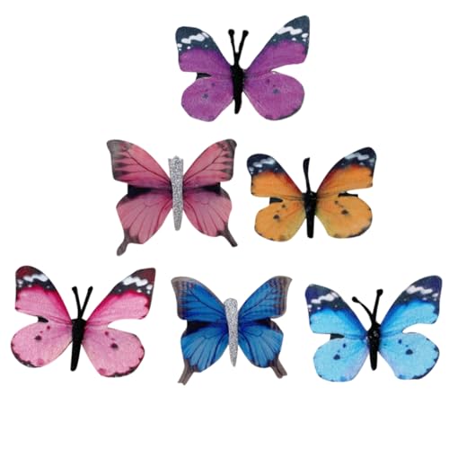 OHPHCALL 6stücke Haarclips Damen Schmetterlingsform Haarspangen Haarnadel Kopfbedeckung Foto Prop Mädchen Haarspange Niedliche Bezaubernde Clip von OHPHCALL