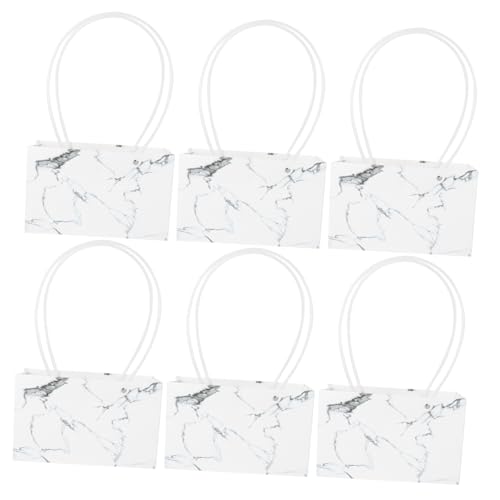 OHPHCALL 6 Stück Kraftpapier Blumenbeutel mit Robustem Henkel Tragbare Geschenktüten für Blumensträuße Trocken und Kunstblumen Praktische Papiertragetasche für Zufällige Zufällige Farbe von OHPHCALL